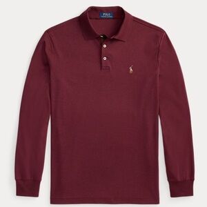 Ralph Lauren Men's Burgundy Long Sleeve Polo